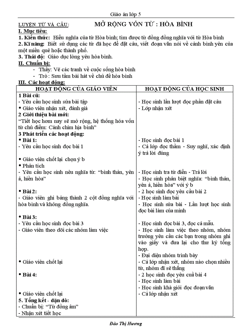 image for page Giáo án lớp 5 tuần 5Năm học 2010 2011