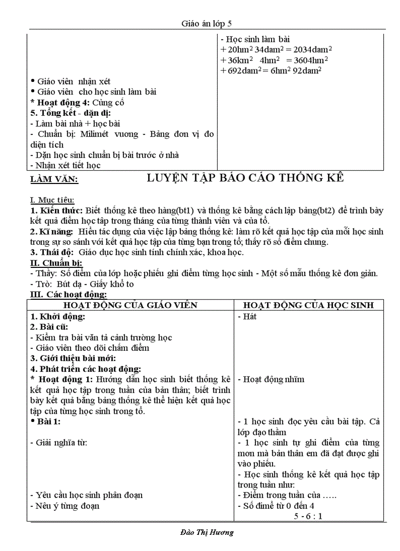 image for page Giáo án lớp 5 tuần 5Năm học 2010 2011