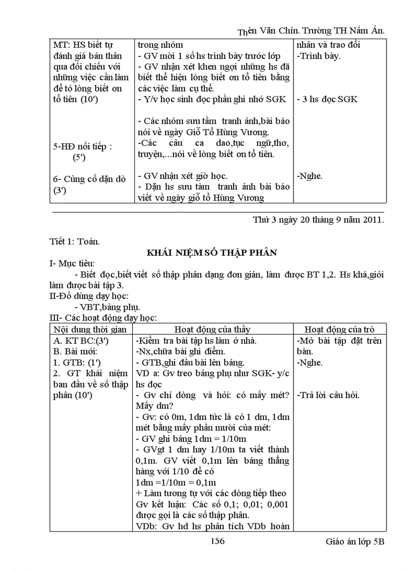 image for page Giáo án lớp 5 tuần 7 2011 2012
