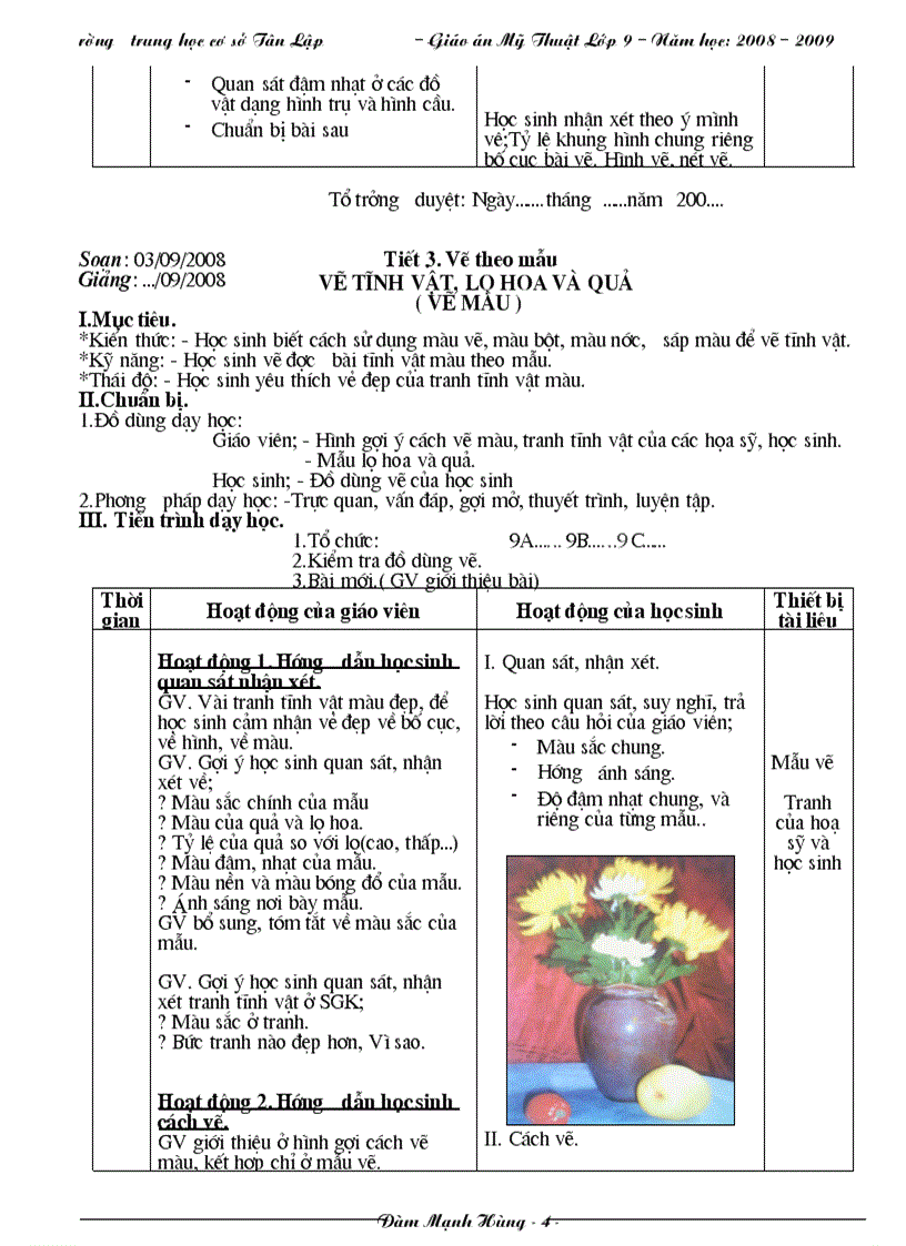 image for page Giáo án Mĩ thuật 9 Trọn bộ cực hay