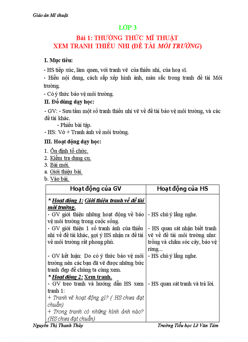 image for page Giáo án mt tuần 1