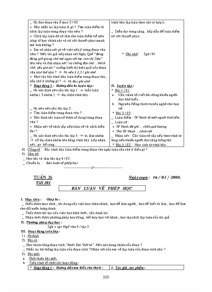 image for page Giáo án ngữ văn lớp 8