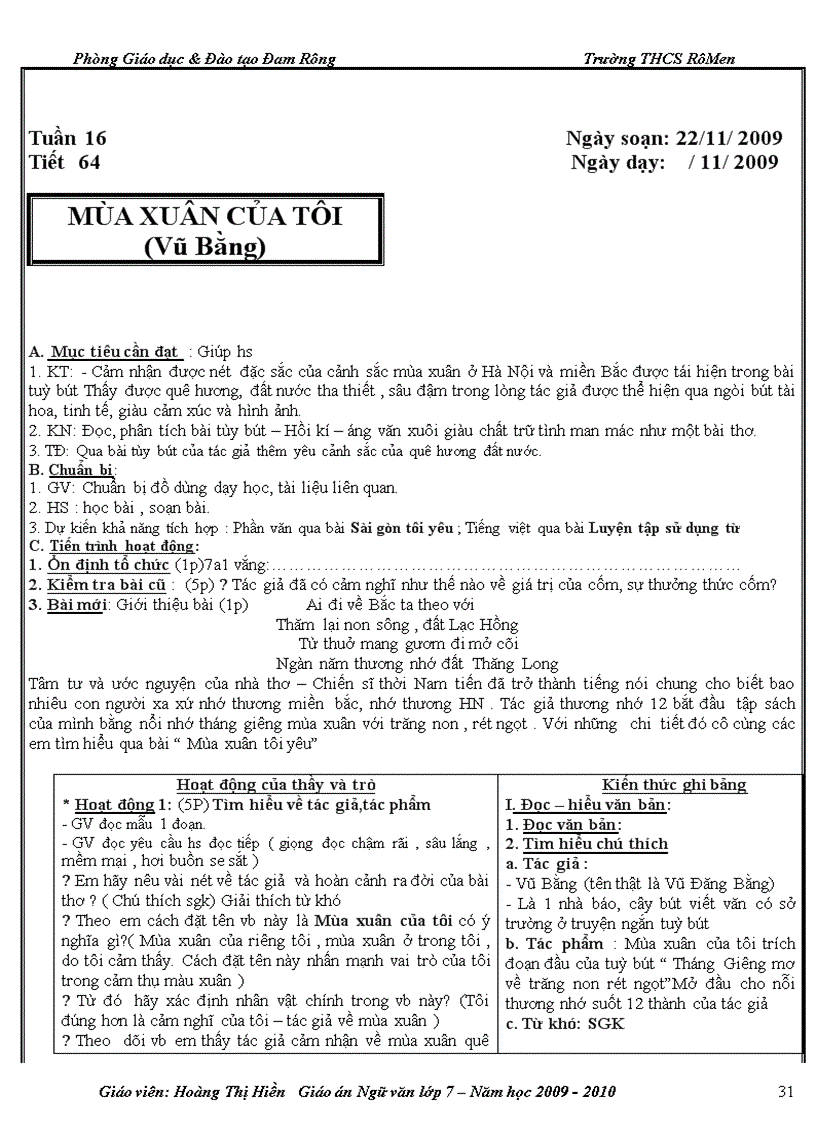 image for page Giáo án NV 7