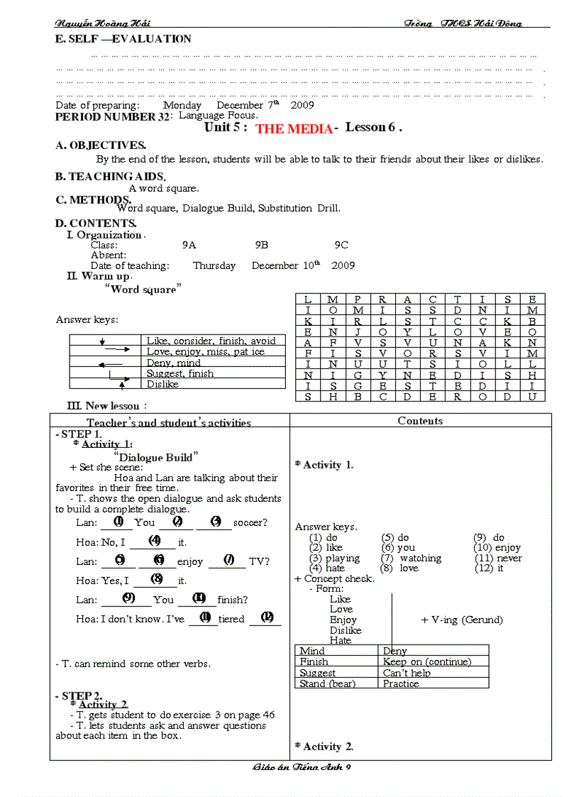 image for page Giao an Tieng Anh 9 Ky I hay