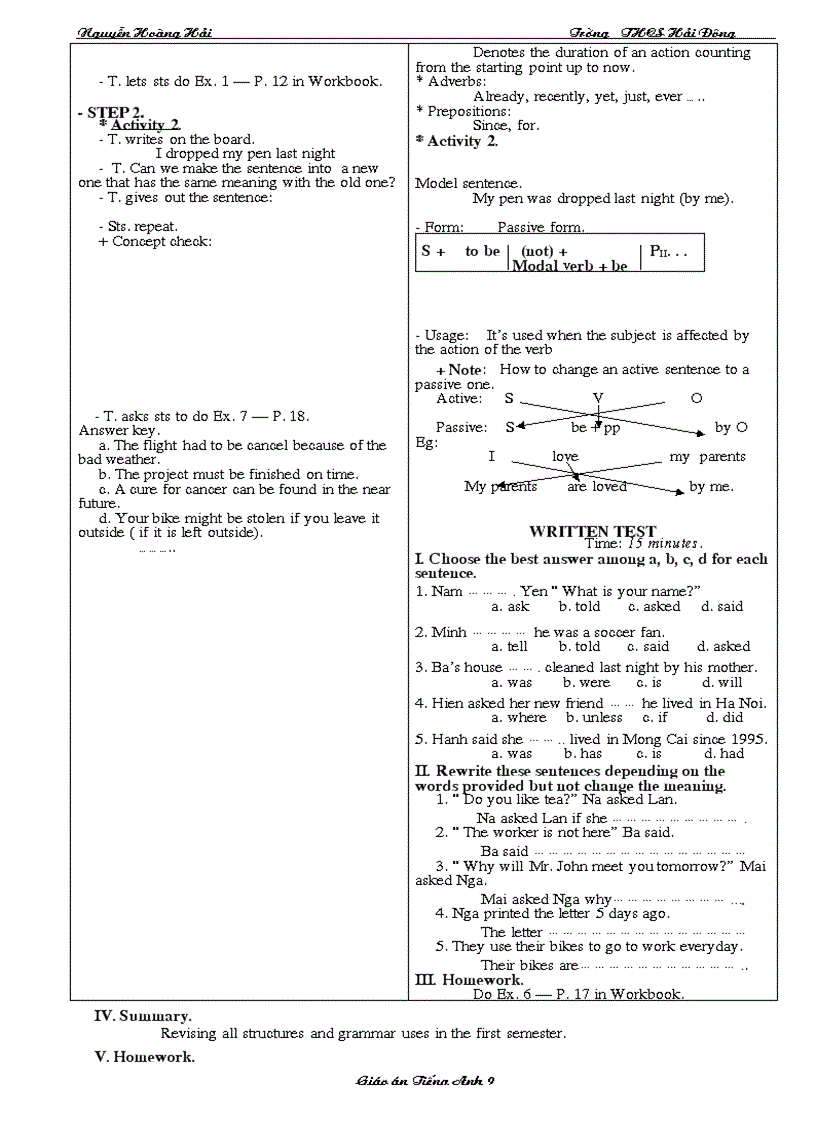image for page Giao an Tieng Anh 9 Ky I hay