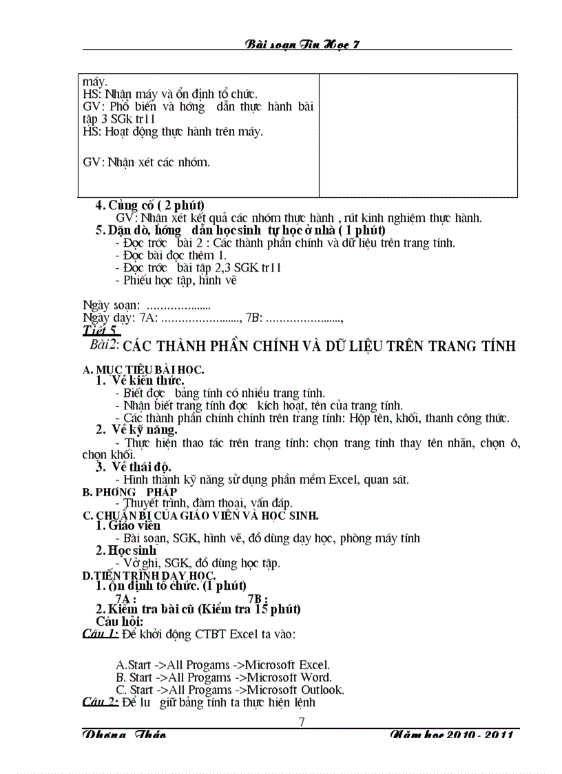 image for page Giáo an tin học 7 ki I