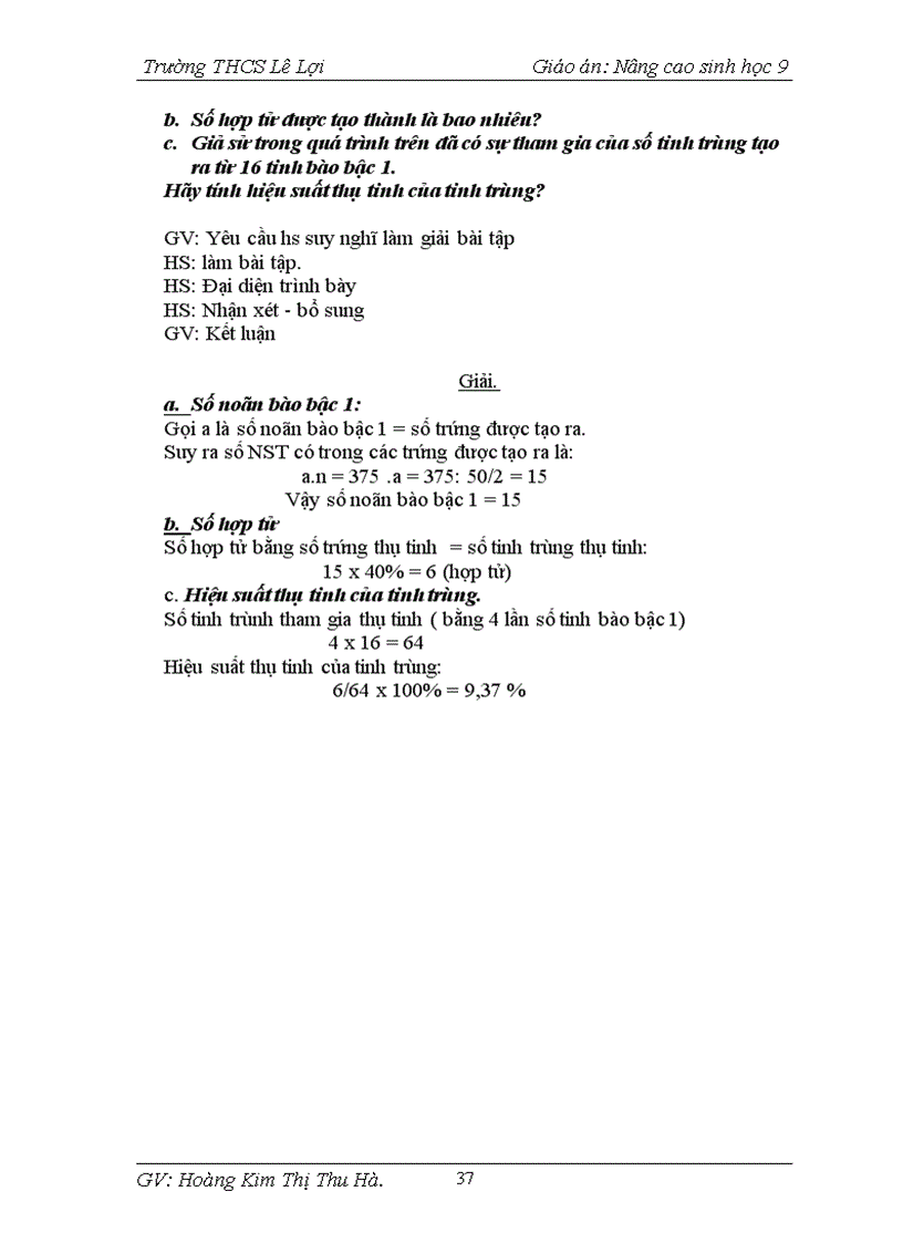 image for page Giáo án tự chọn nâng cao sinh học 9