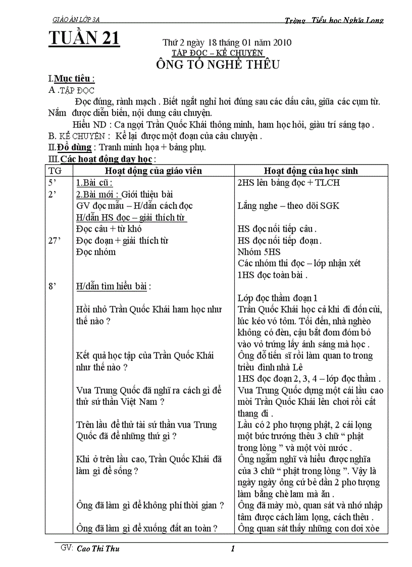 image for page Giáo án Tuần 21 đủ