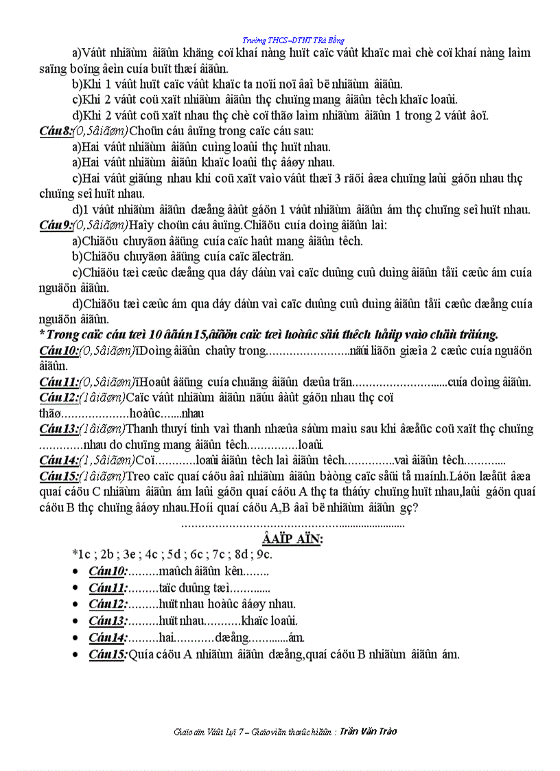 image for page Giáo án Vật lý 7 HKII