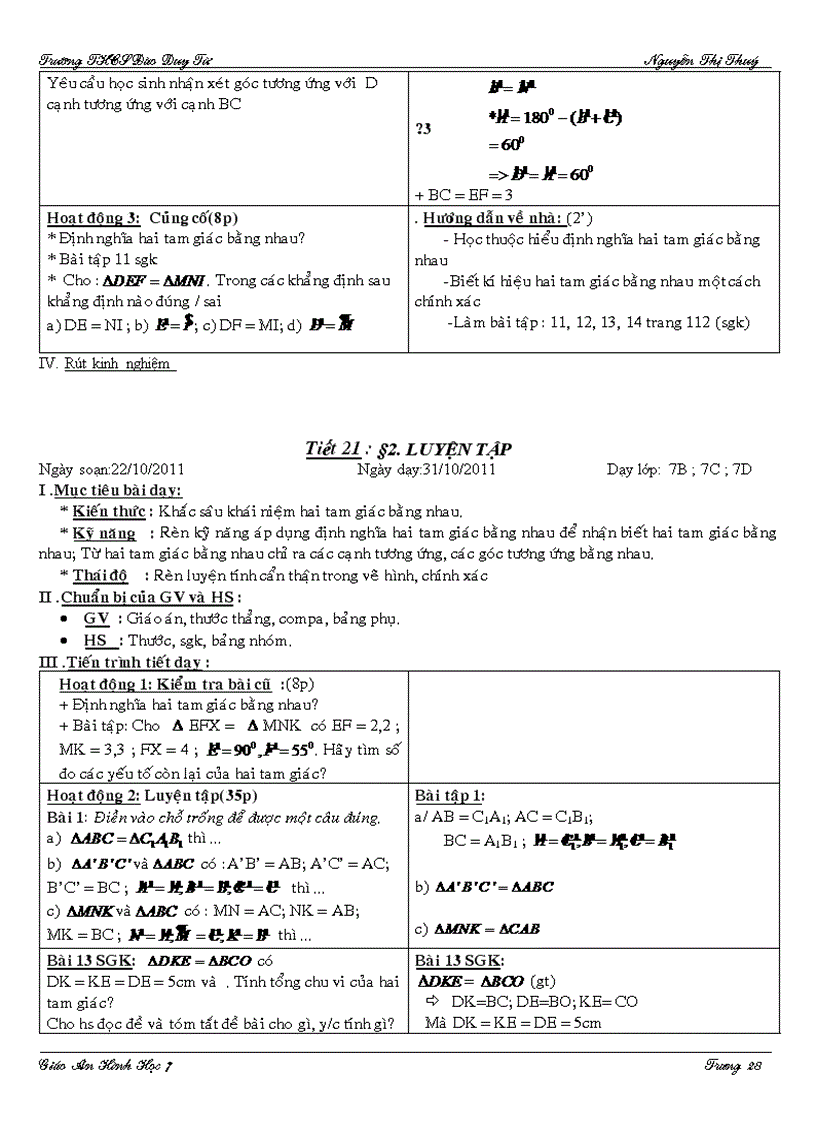 image for page Giáo án Hình Học 7