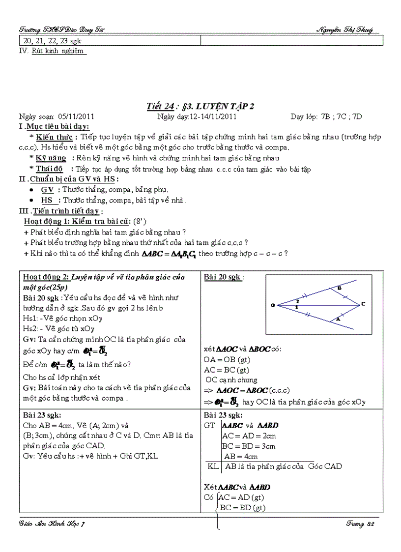 image for page Giáo án Hình Học 7