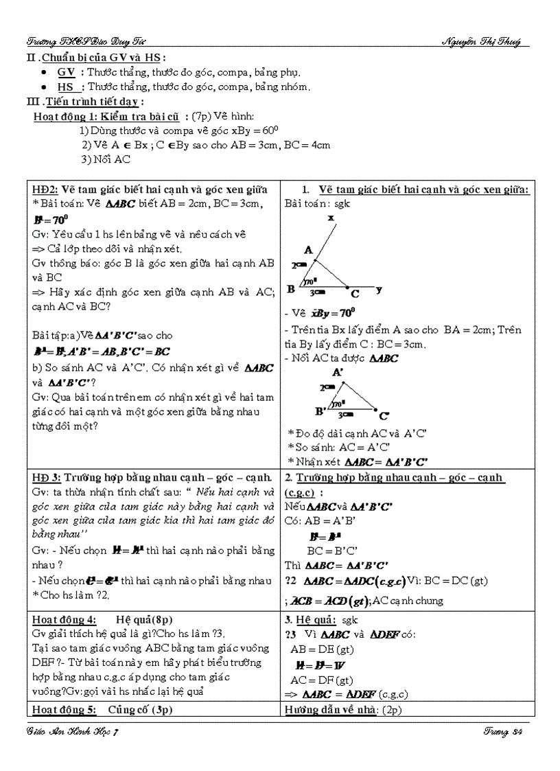 image for page Giáo án Hình Học 7