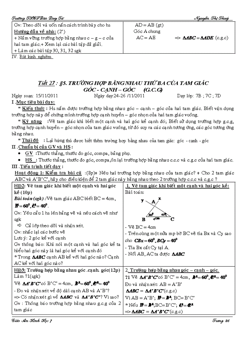 image for page Giáo án Hình Học 7