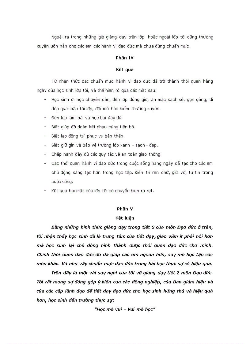 image for page Giáo dục học sinh qua tiết thực hành đạo đức