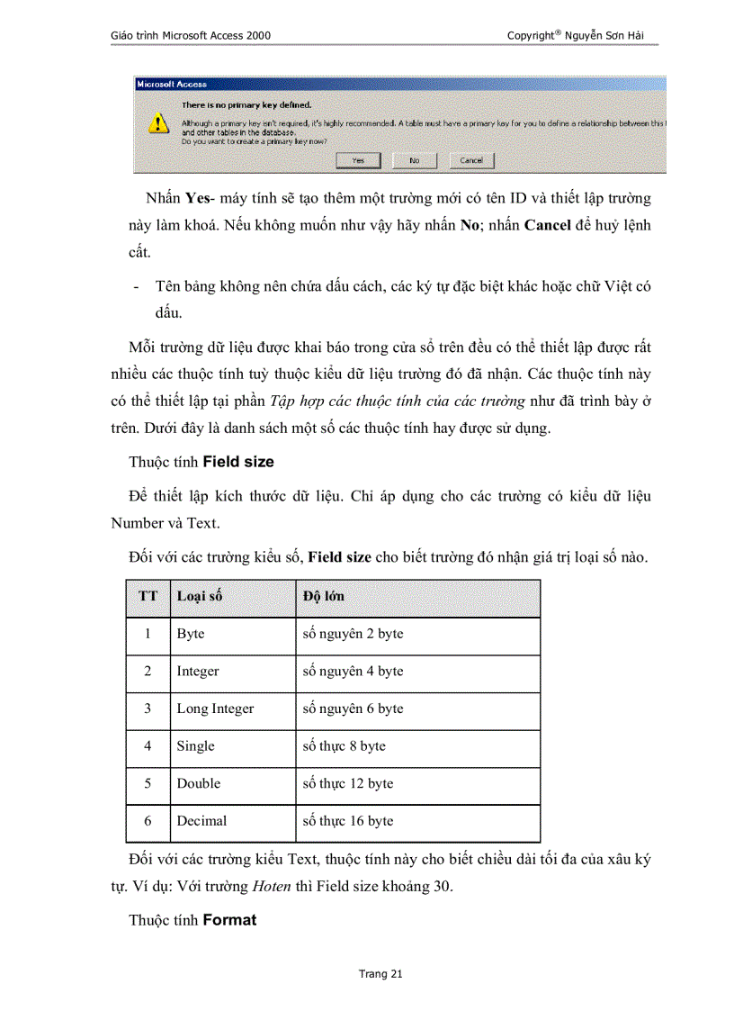 image for page Giáo trình access 2000