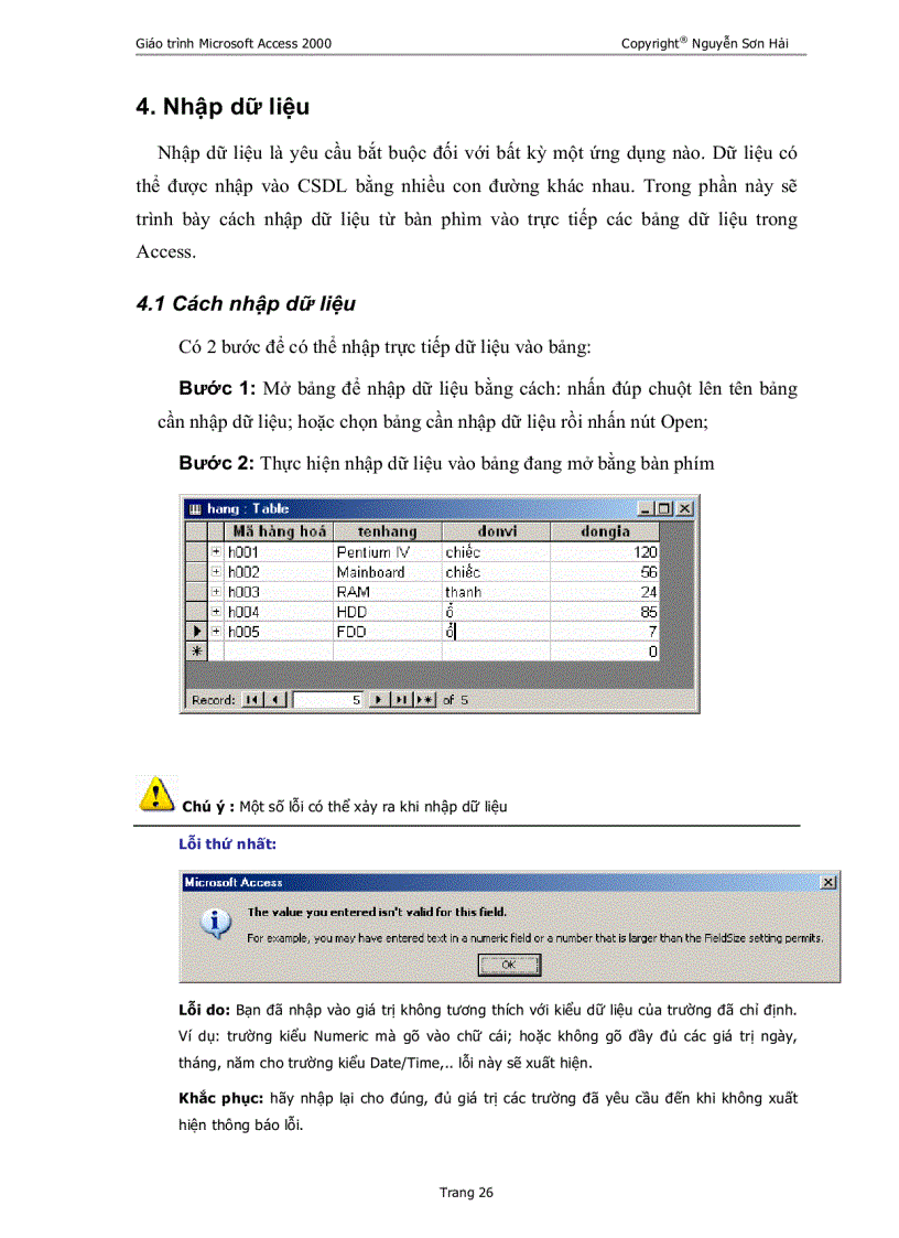image for page Giáo trình access 2000