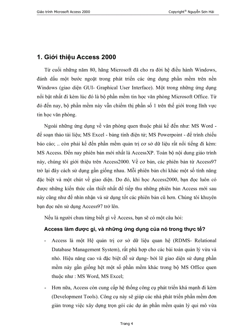 image for page Giáo trình Access2000