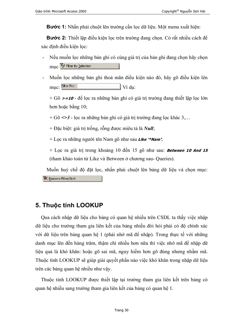 image for page Giáo trình Access2000