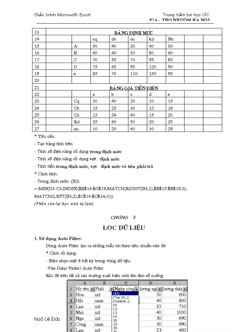 image for page Giao trinh Excel nang cao