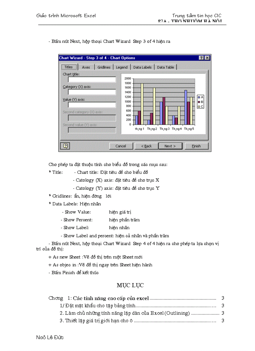 image for page Giao trinh Excel nang cao
