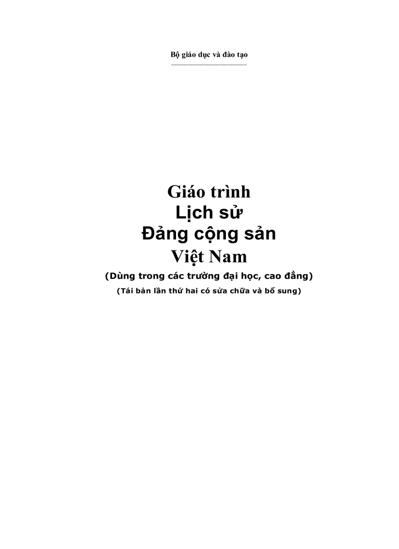 Giáo trình lịc sử Đảng