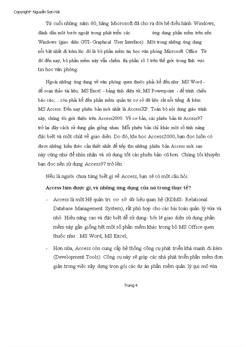 image for page Giao trinh Microsoft Access 2000