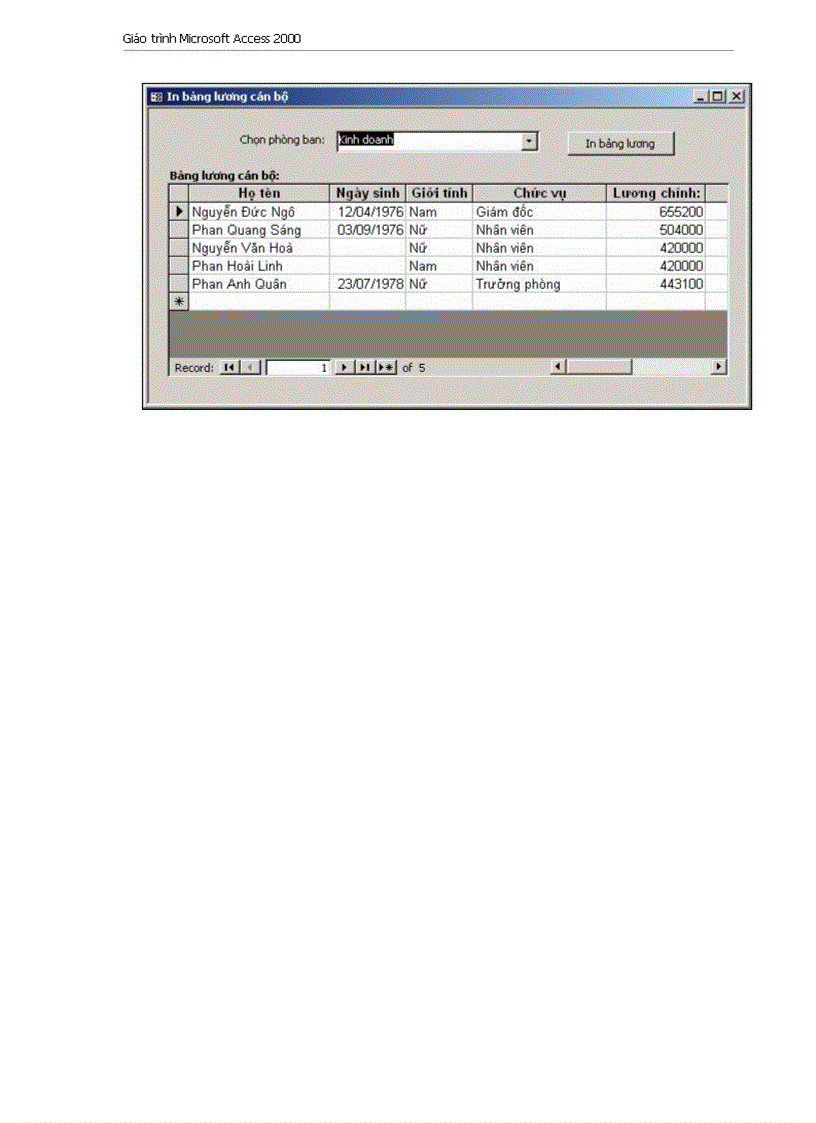 image for page Giao trinh Microsoft Access 2000