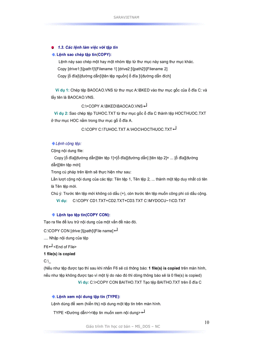 image for page Giáo trình MS DOS