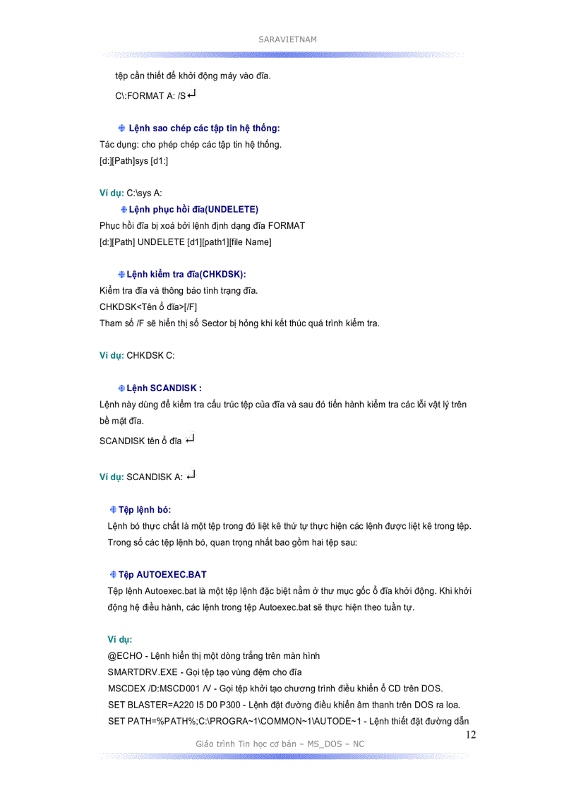 image for page Giáo trình MS DOS