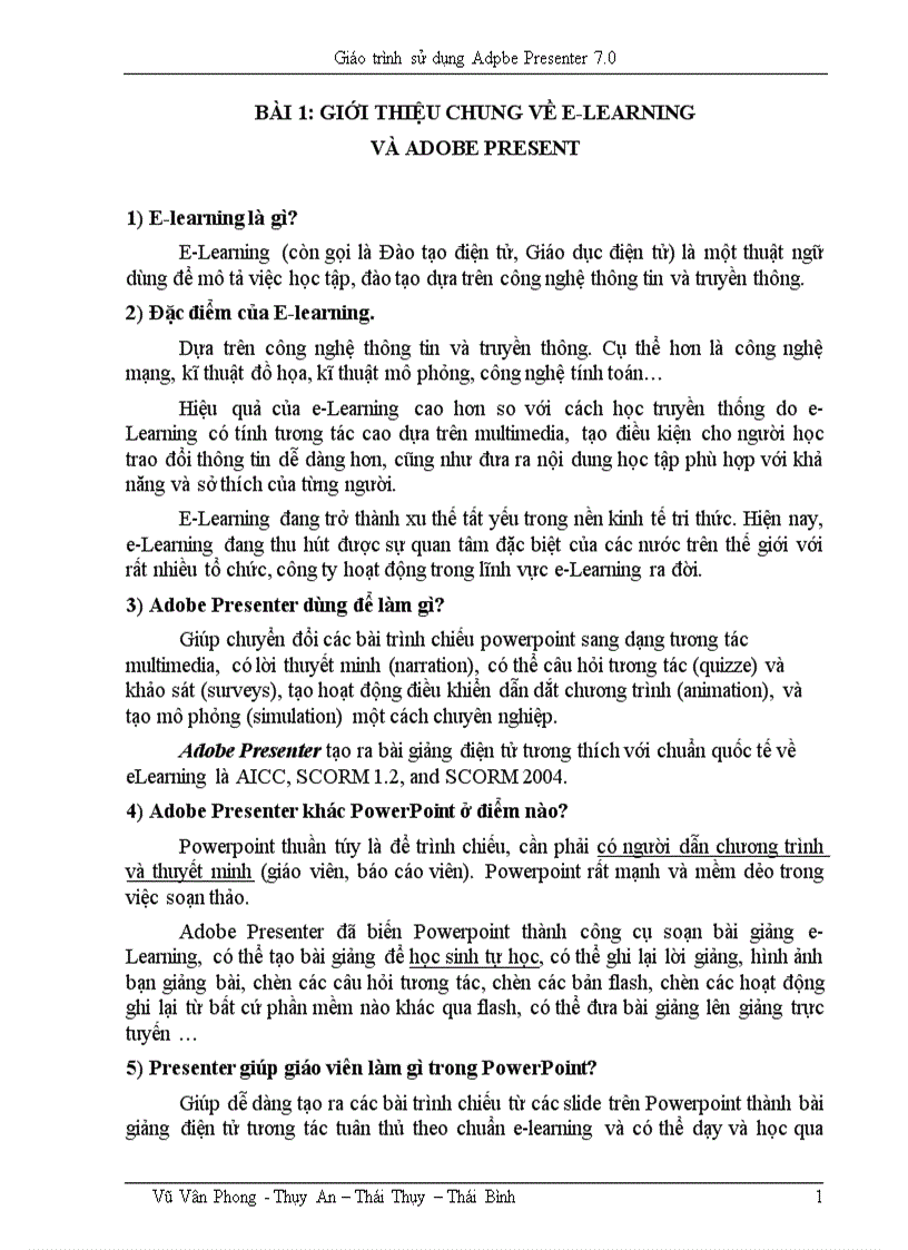 image for page Giáo trình Presenter 7 0 để thiết kế E learning
