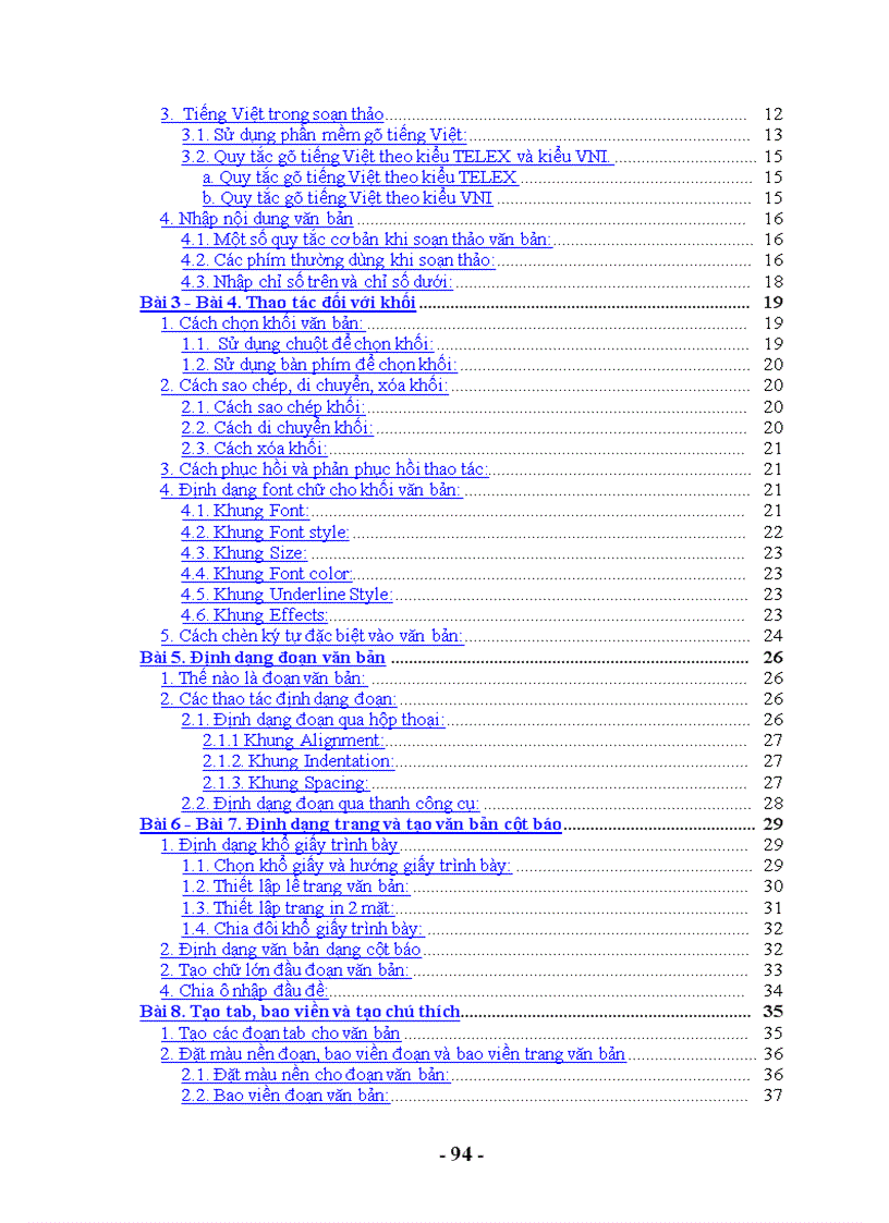 image for page Giáo trình soạn thảo văn bản Word 2003