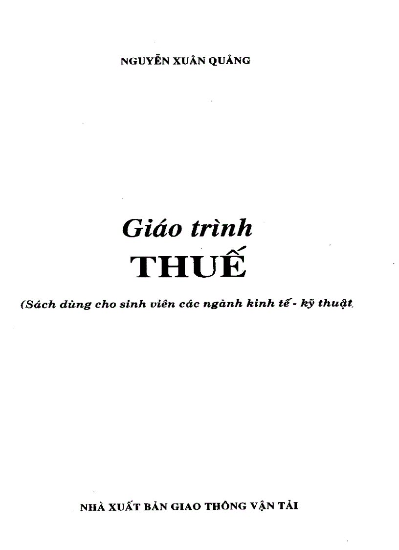 Giáo trình thuế