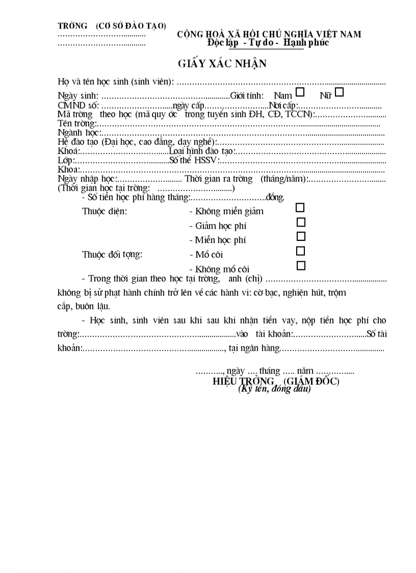 image for page Giay xac nhan mien giam tien