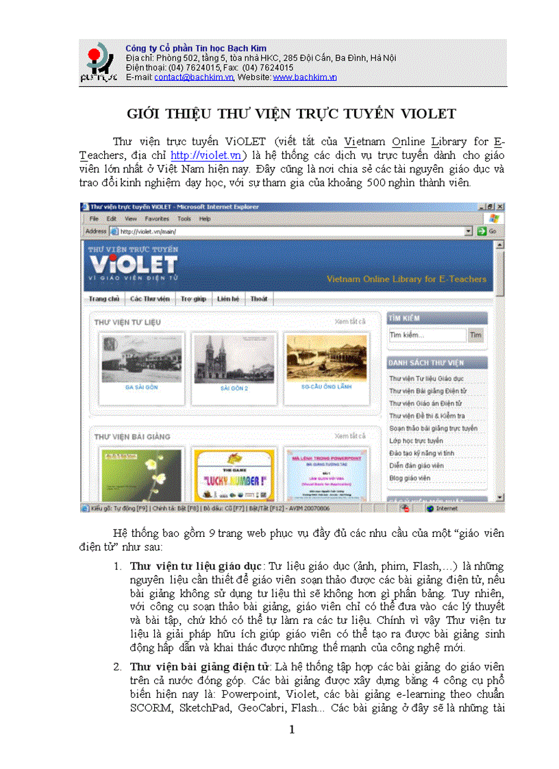 image for page Giới thiệu thư viện violet