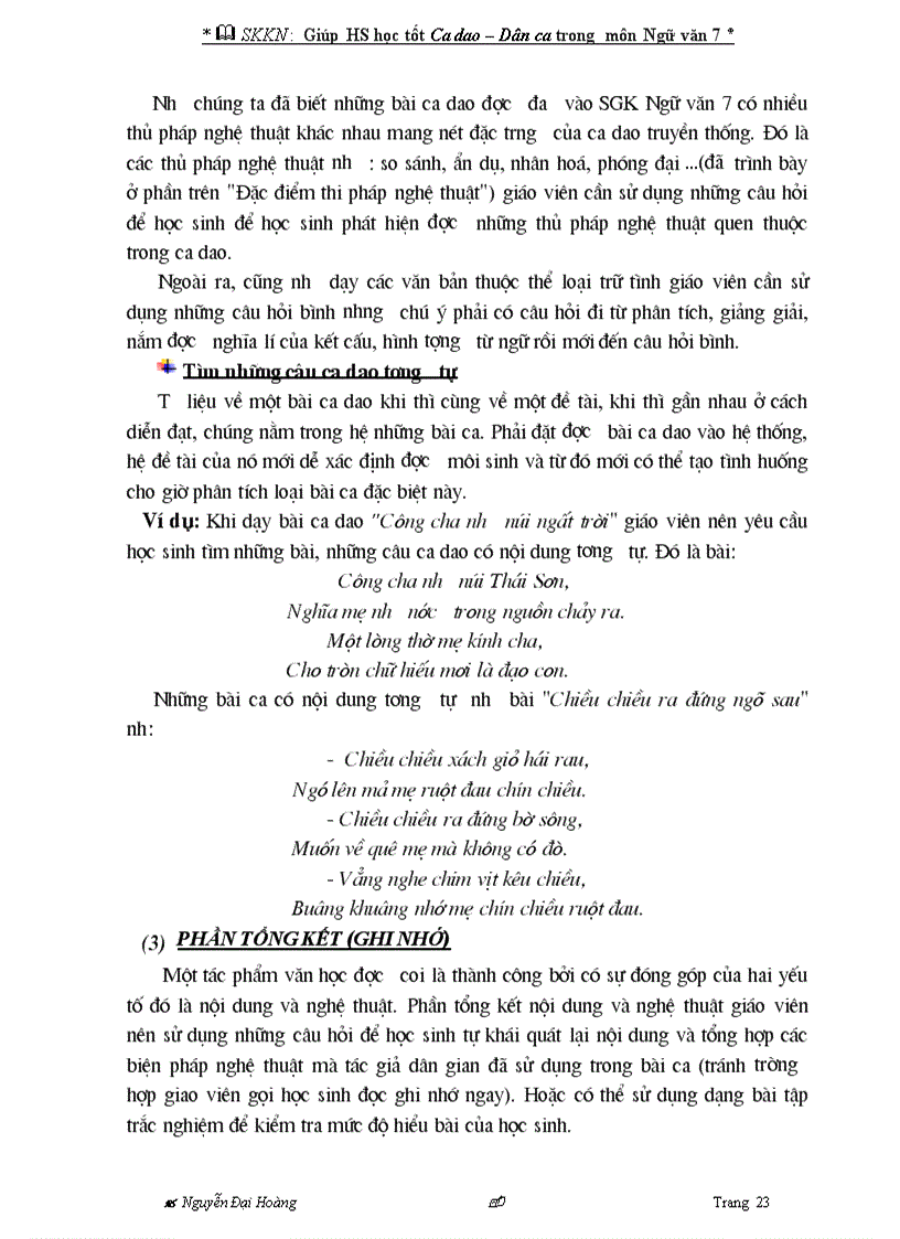 image for page Giúp hs học tốt ca dao dân ca trong môn ngữ văn 7 hbt 11