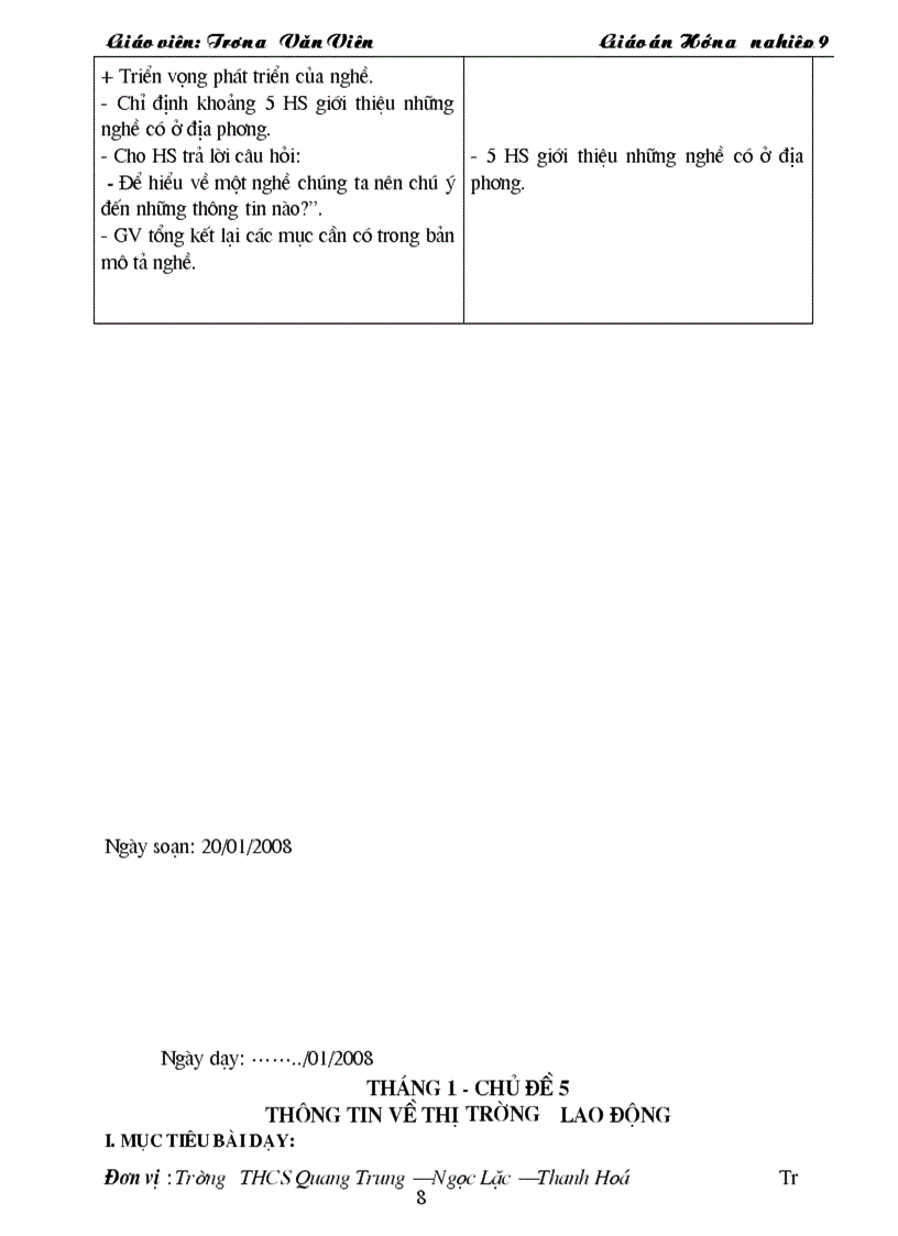 image for page Giáo án hướng nghiệp 9 1