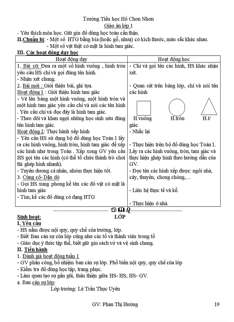image for page Giáo án lớp 1 tuần 1 1