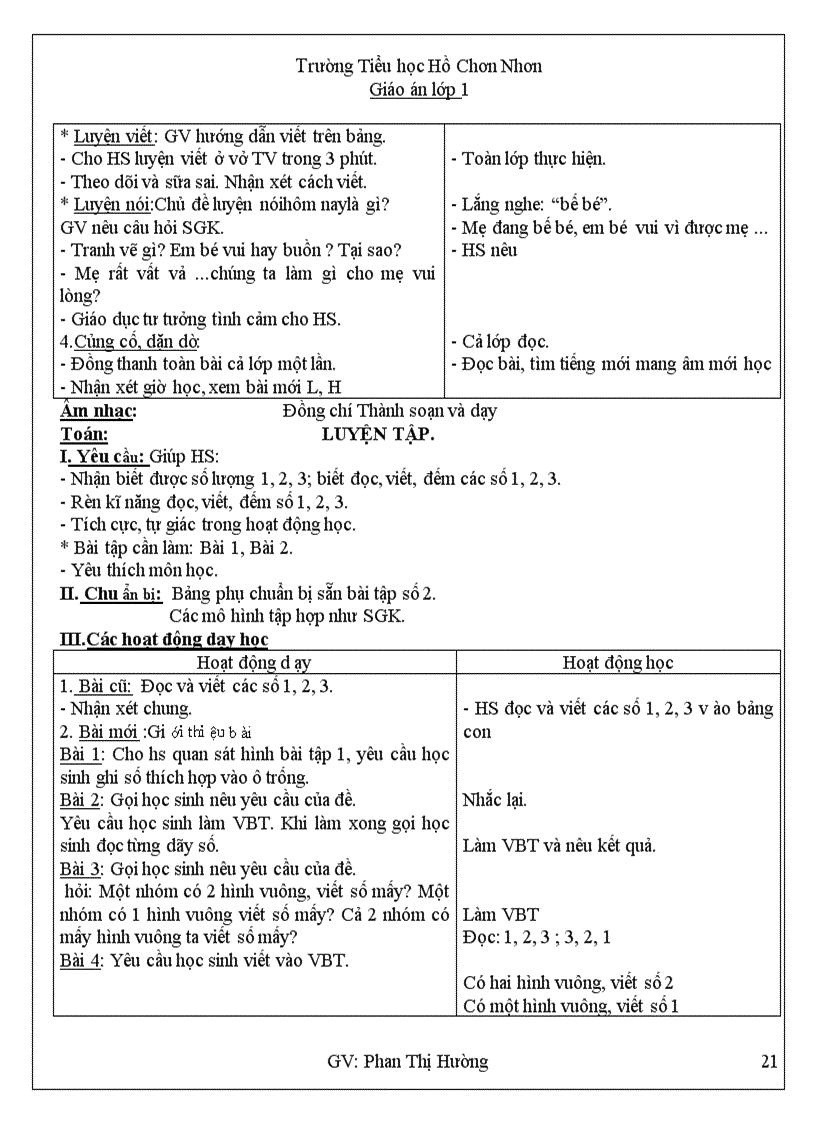image for page Giáo án lớp 1 tuần 2 1