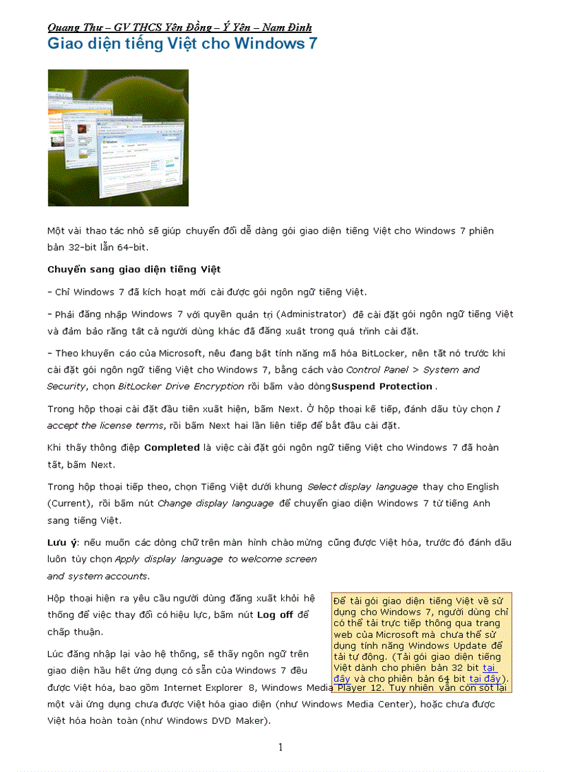 image for page Gói giao diện Tiếng Việt cho Win 7