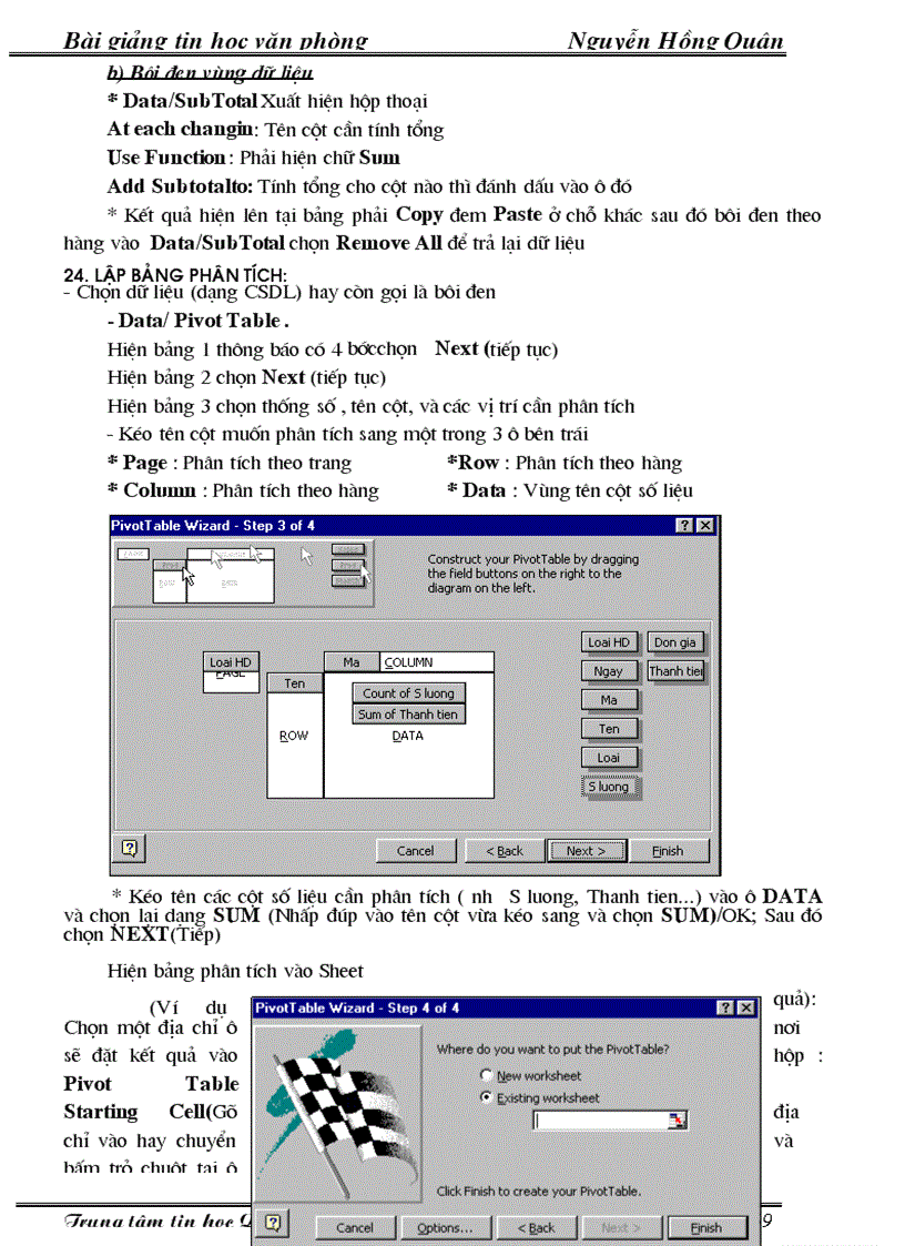 image for page G trình Excel đầy đủ