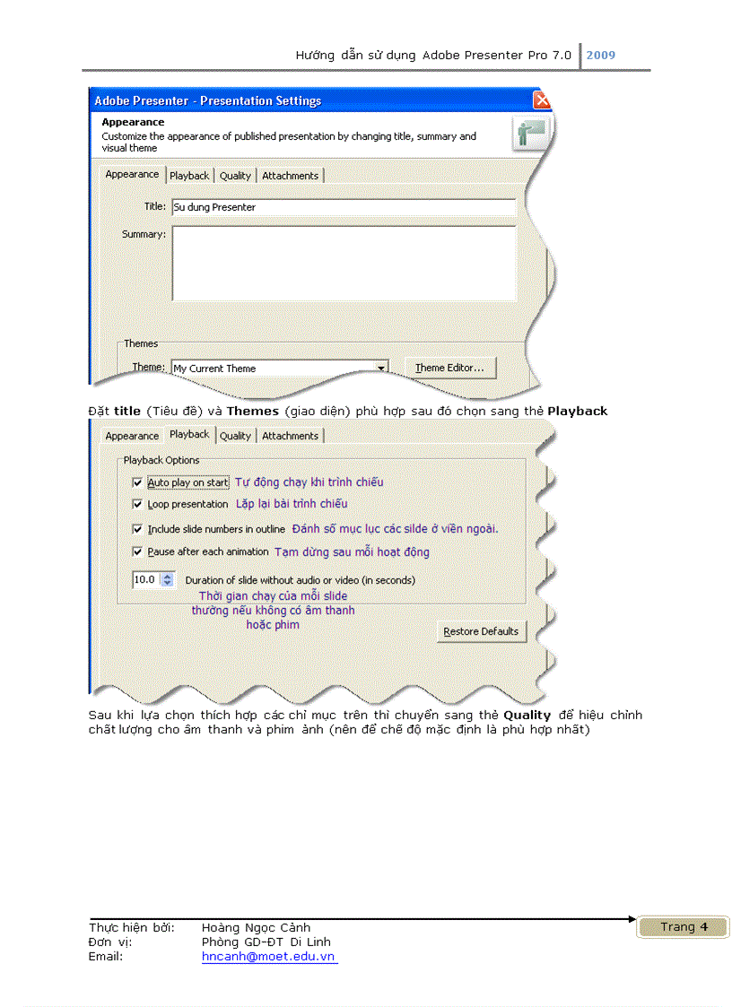 image for page HD sử dụng Presenter 7 0