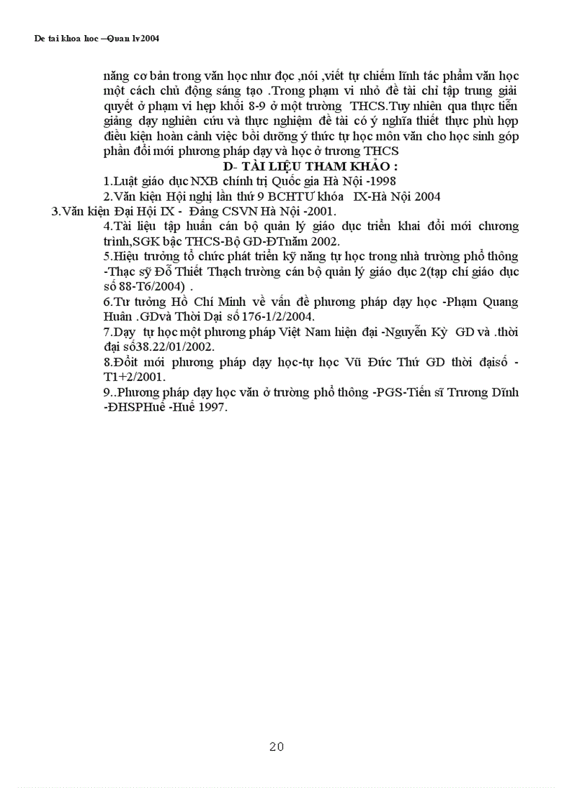 image for page Hiệu trưởng với công tác xây dựng ý thức học tập bộ môn văn cho HS THCS