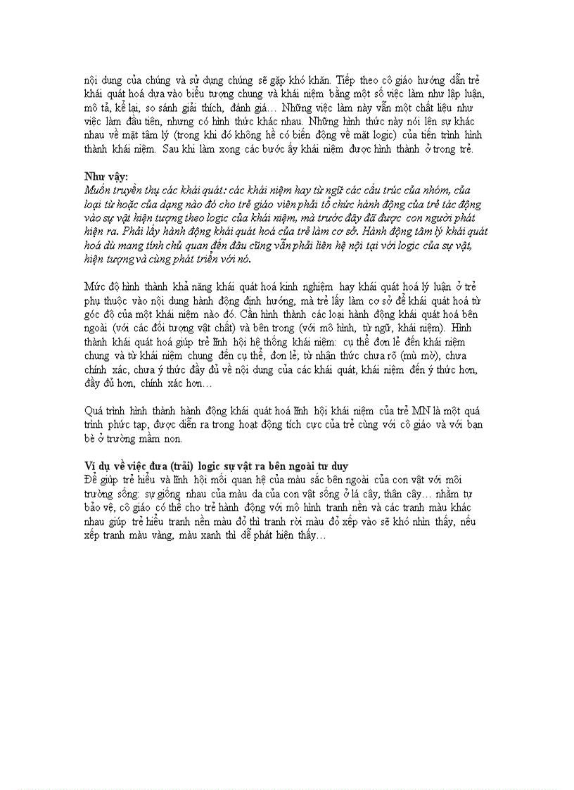 image for page Hình thành khả năng khái quát hoá cho trẻ mẫu giáo