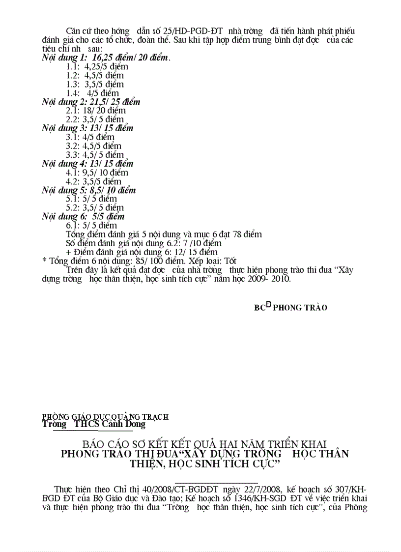 image for page Hồ sơ báo cáo trường học thân thiện