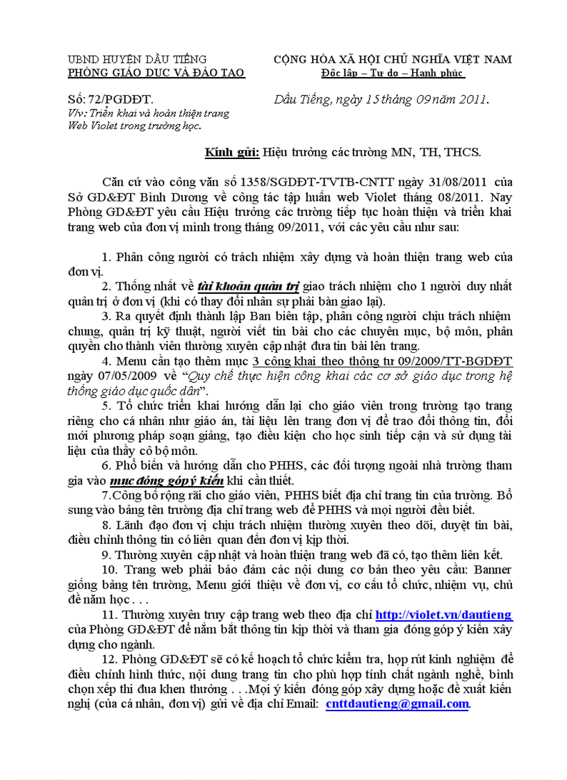 image for page Hoàn thiện web violet trường học