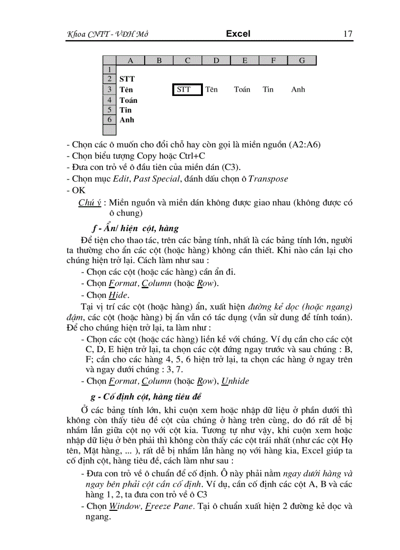 image for page Học Excel