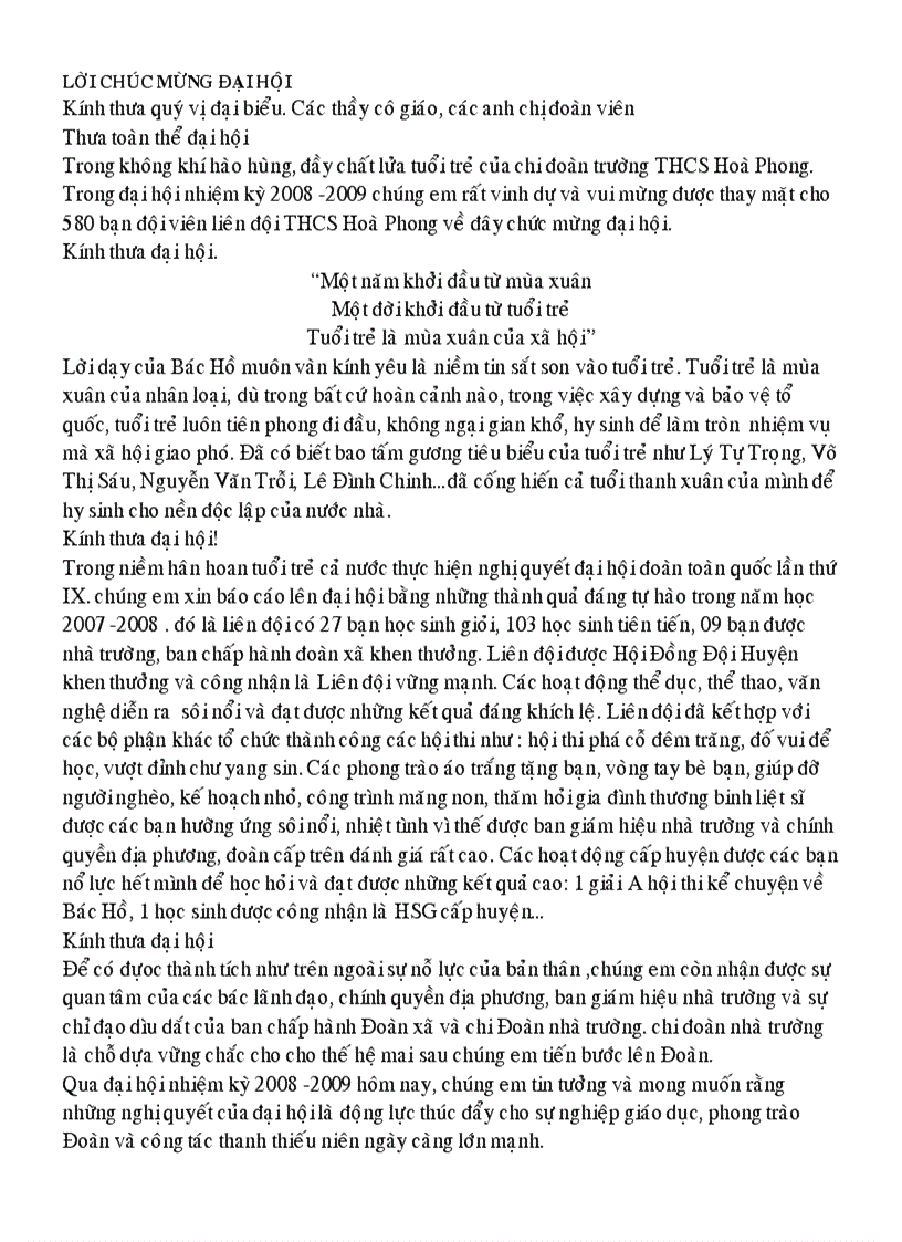 image for page Hoc sinh doc loi chuc mung