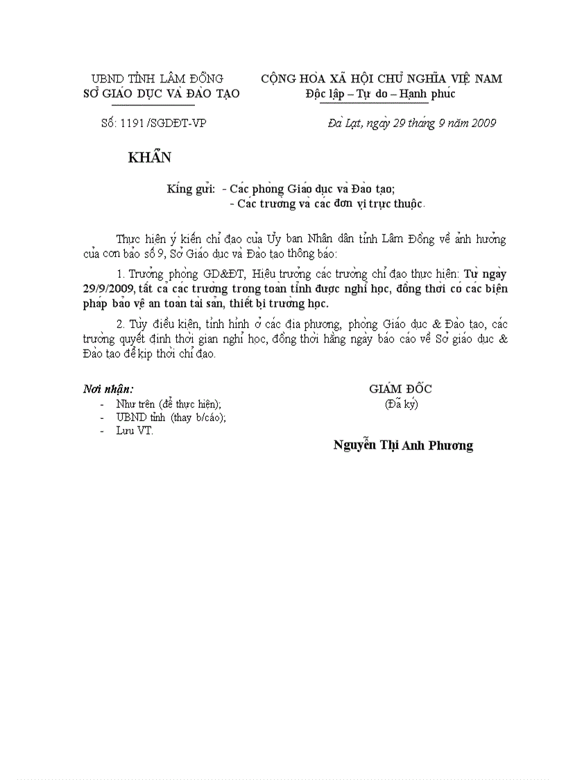 image for page Học sinh nghỉ học tránh bão số 9