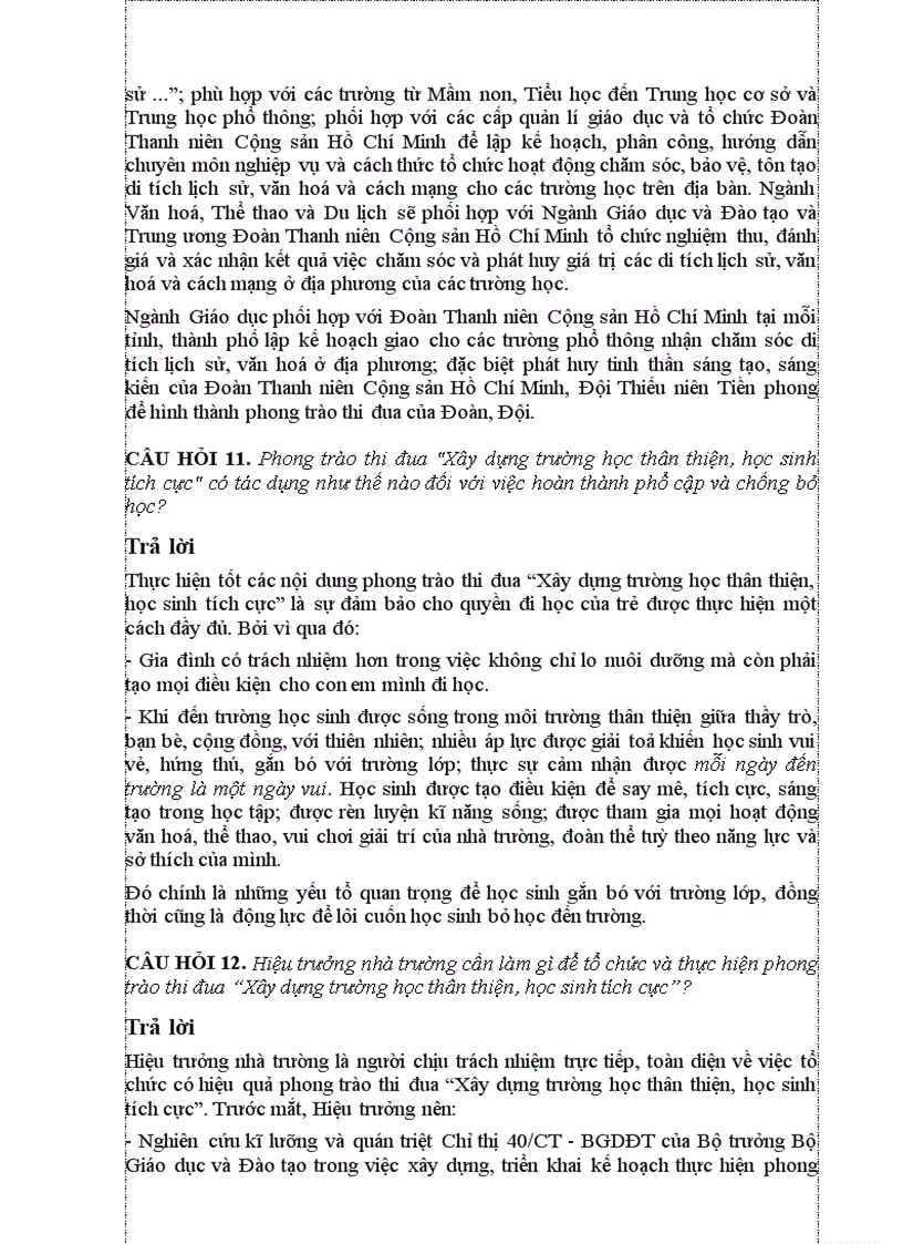 image for page Hỏi đáp về trường học thân thiện học sinh tích cực