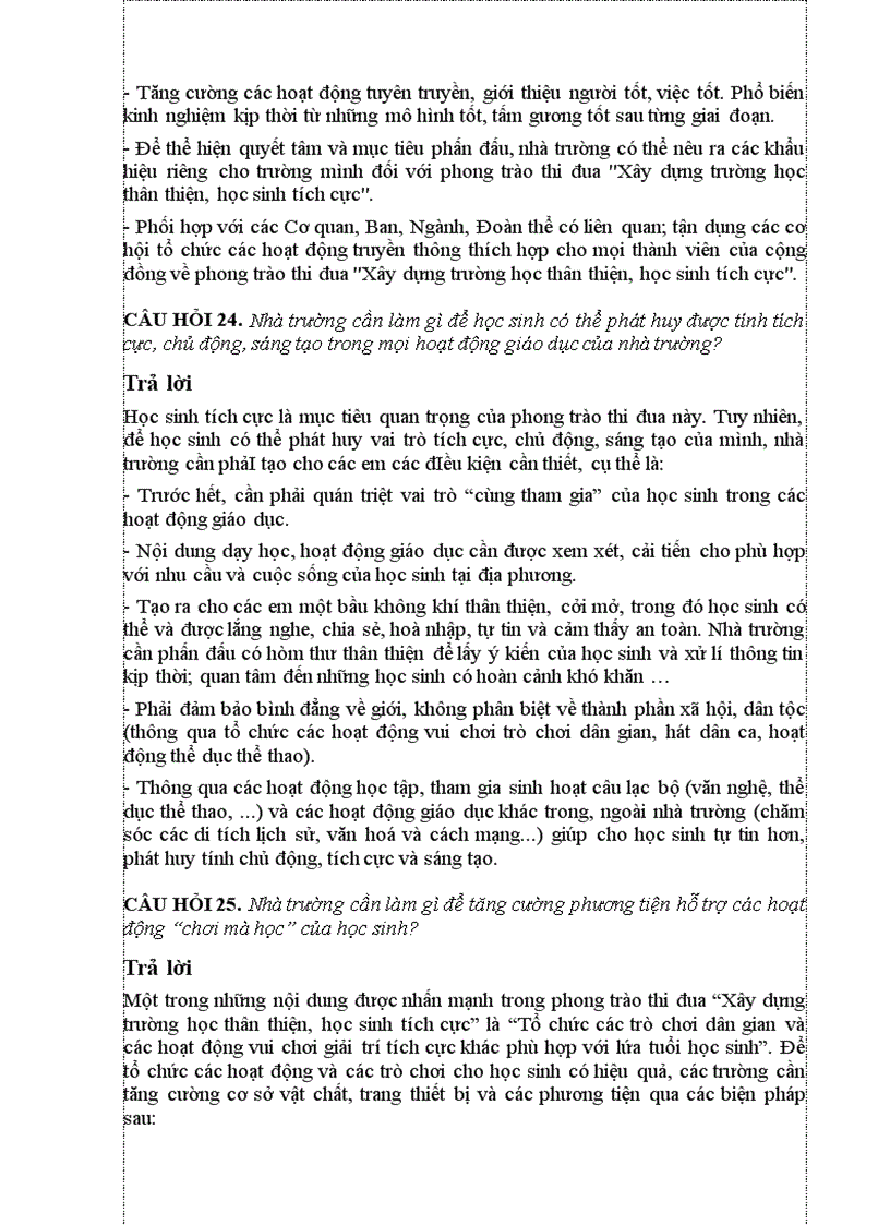 image for page Hỏi đáp về trường học thân thiện học sinh tích cực